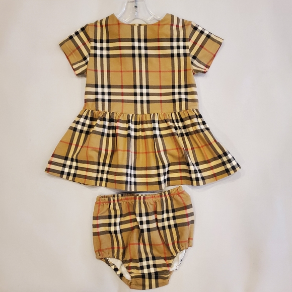 Burberry Other - NWT$290 BURBERRY ​Baby Girls Lena Organic Cotton Archive Beige Check Dress Sz 9M